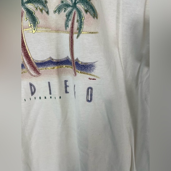 NOS Delta Pro Weight T Shirt Sz Large San Diego CA Short Sleeve Palm Trees - Picture 3 of 11